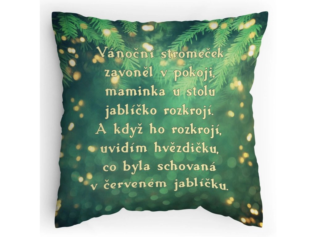 Polštářek s potiskem Koleda Vánoční Stromeček