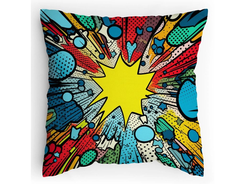 Polštářek s potiskem Komiksový výbuch