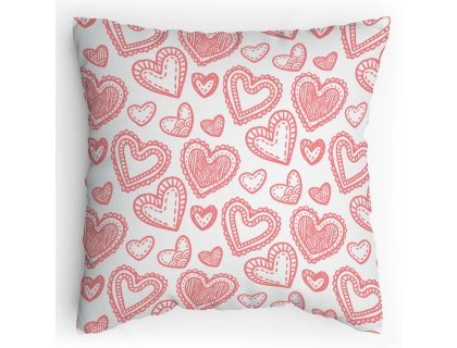 Polštářek s potiskem Krajková Srdce