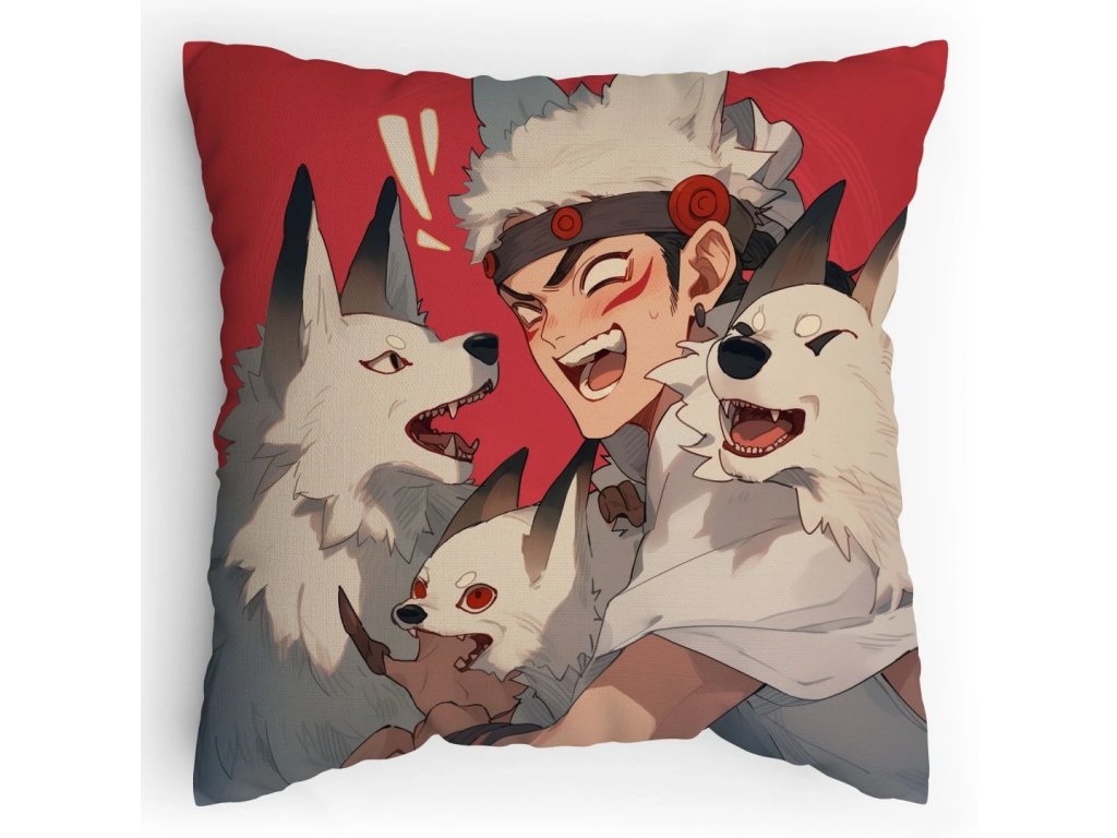 Polštářek s potiskem Kurutta ōkami