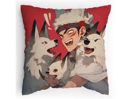 Polštářek s potiskem Kurutta ōkami