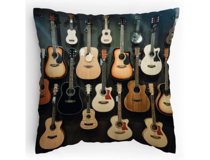 Polštářek s potiskem Kytaristův ráj
