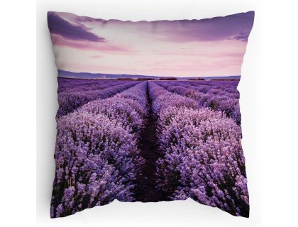 Polštářek s potiskem Levandulové pole