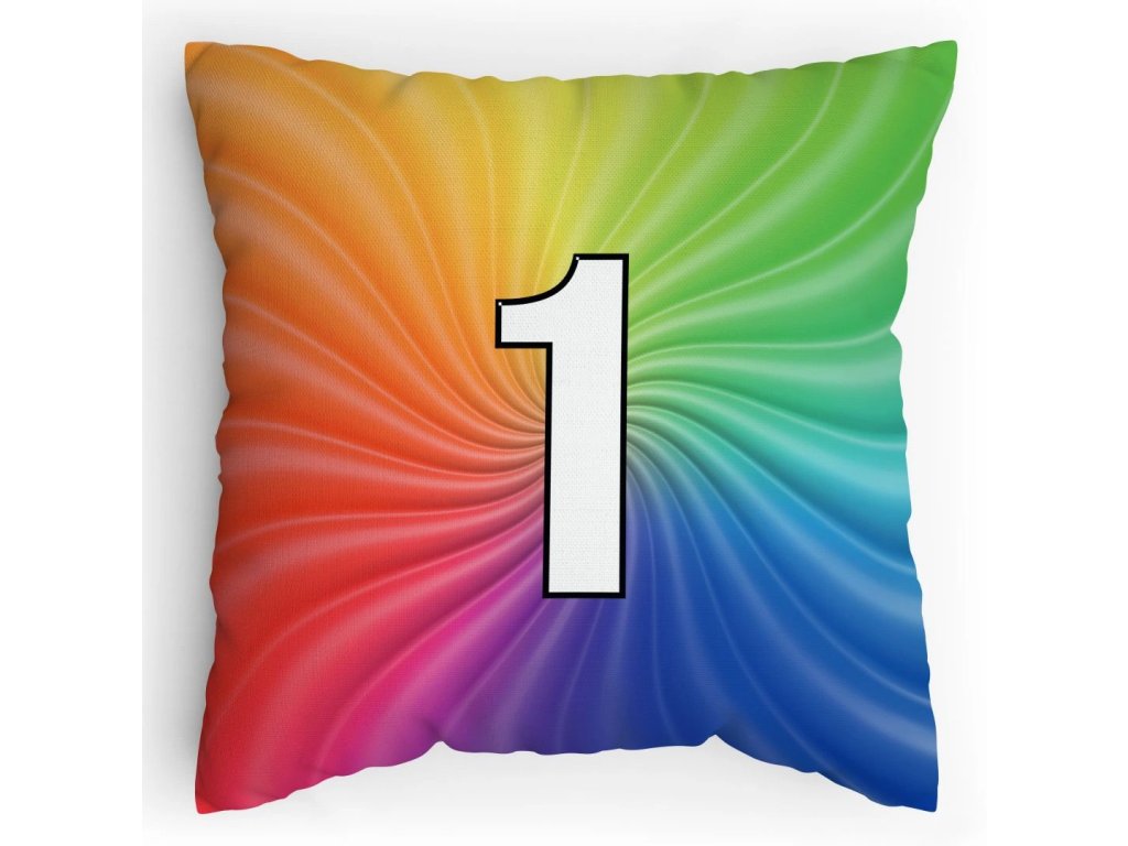 Polštářek s potiskem matematika duha 1