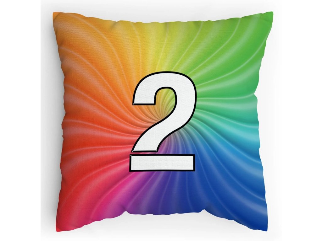 Polštářek s potiskem matematika duha 2