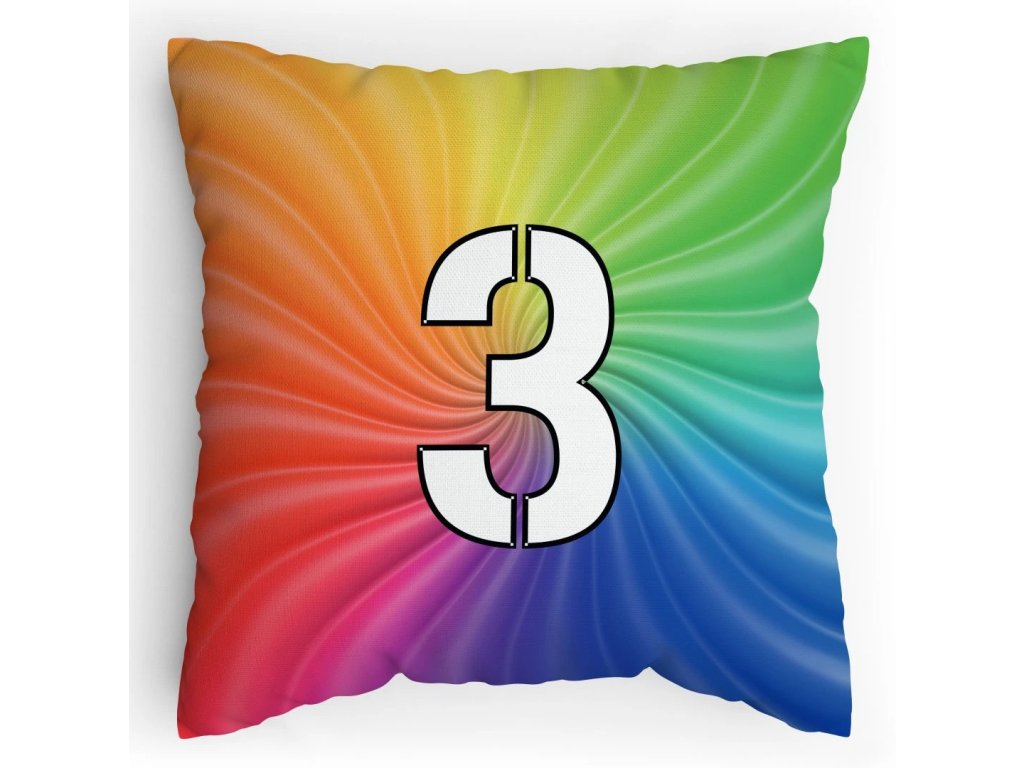 Polštářek s potiskem matematika duha 3