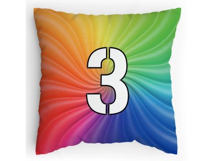 Polštářek s potiskem matematika duha 3