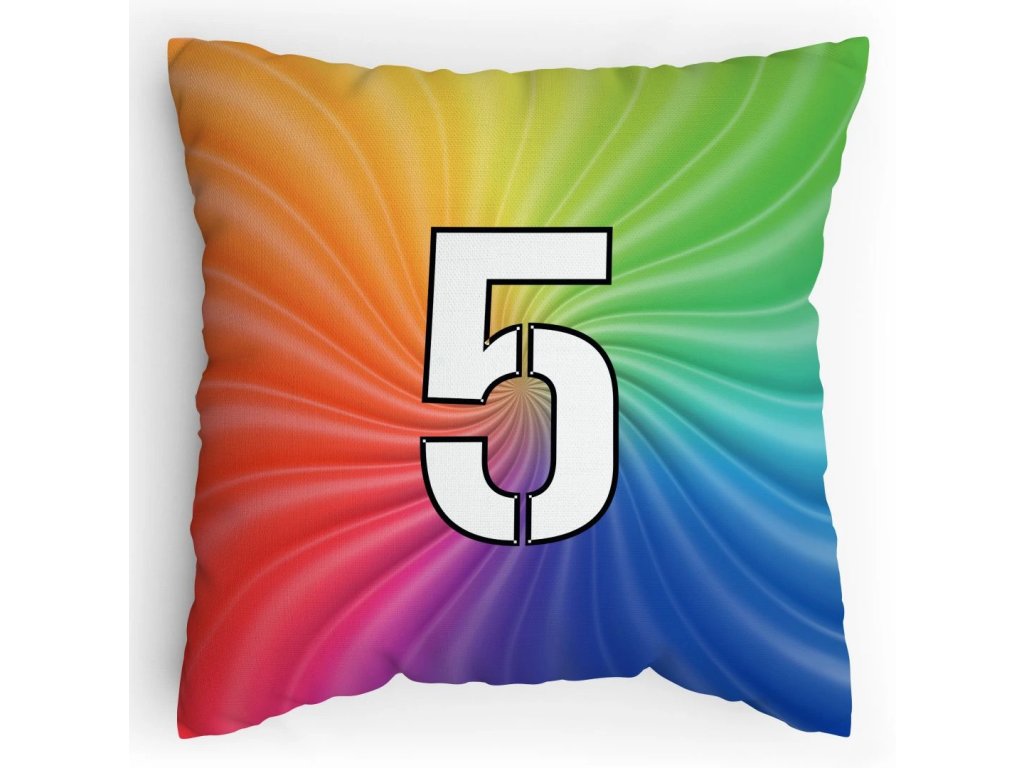 Polštářek s potiskem matematika duha 5