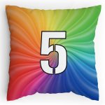 Polštářek s potiskem matematika duha 5