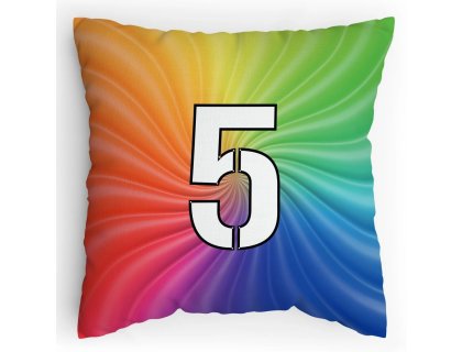 Polštářek s potiskem matematika duha 5