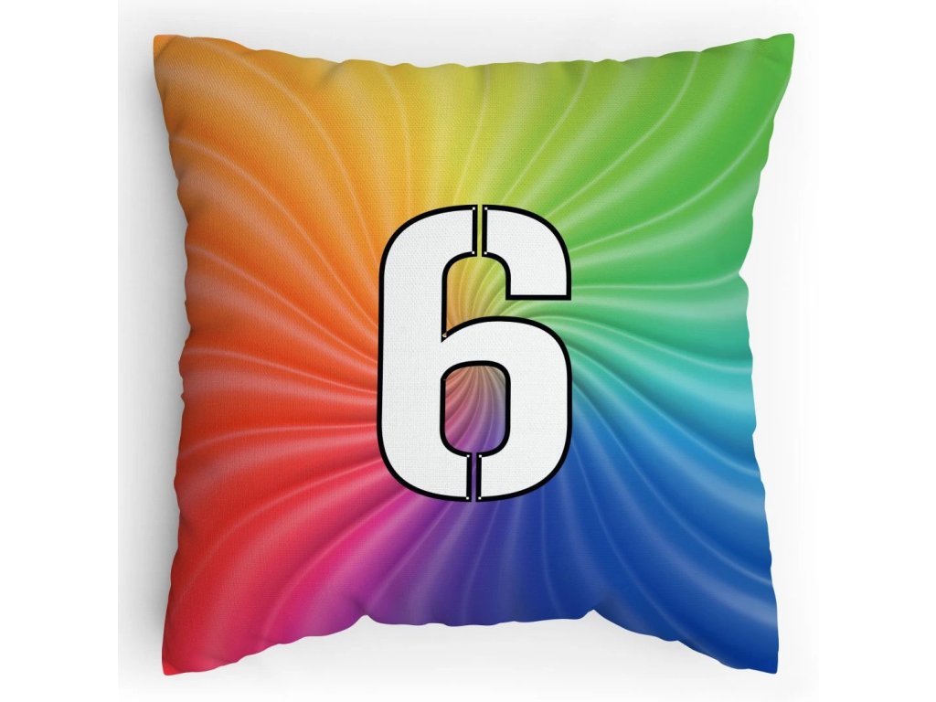 Polštářek s potiskem matematika duha 6