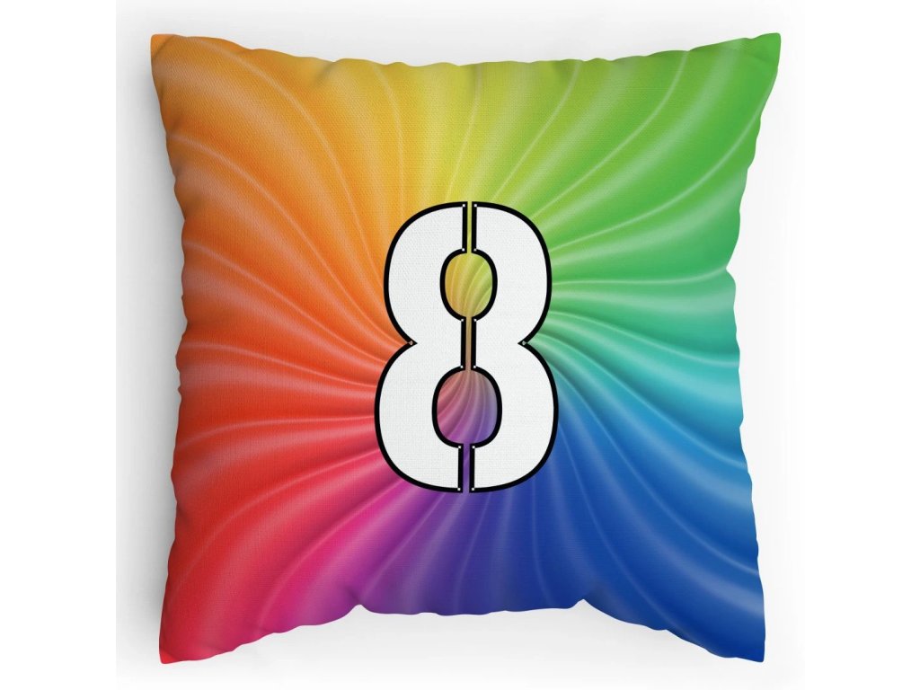 Polštářek s potiskem matematika duha 8