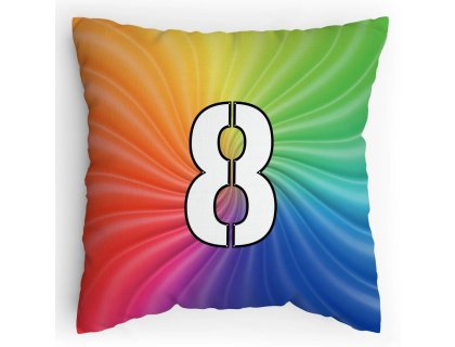 Polštářek s potiskem matematika duha 8