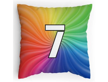 Polštářek s potiskem matematika duha 7
