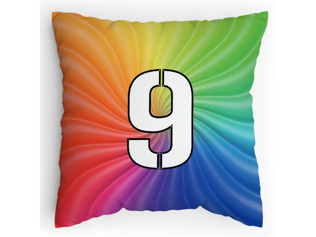 Polštářek s potiskem matematika duha 9