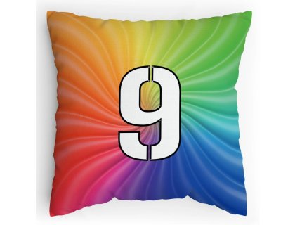 Polštářek s potiskem matematika duha 9