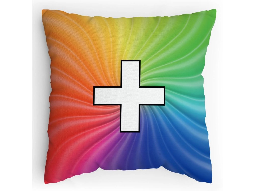 Polštářek s potiskem matematika duha plus