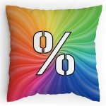 Polštářek s potiskem matematika duha procento