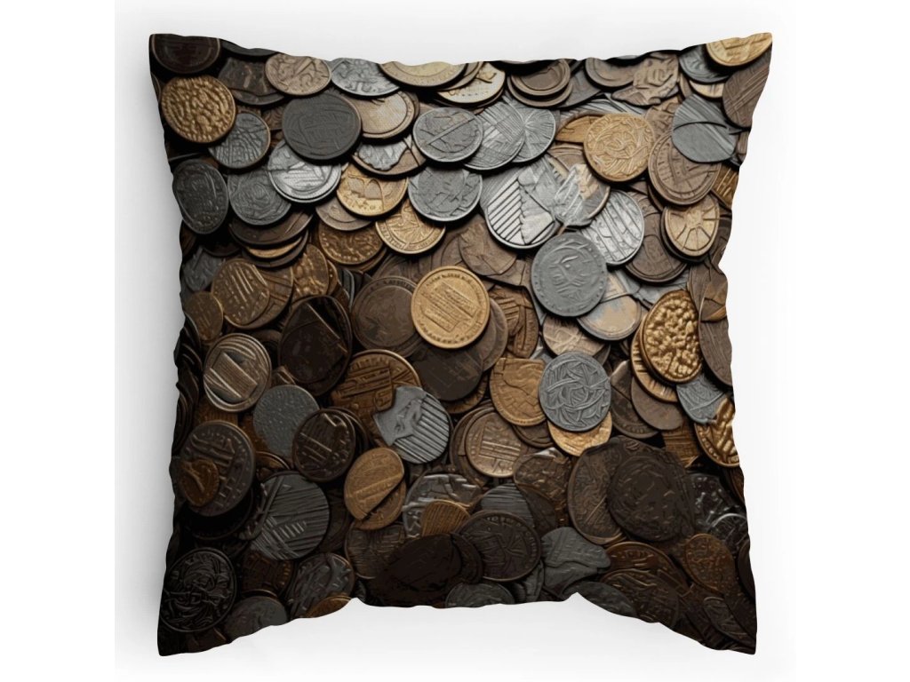 Polštářek s potiskem Mince