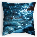 Polštářek s potiskem Modré světlo vánoční