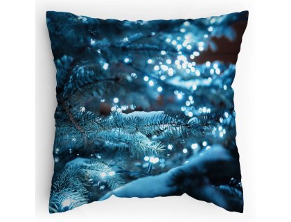 Polštářek s potiskem Modré světlo vánoční