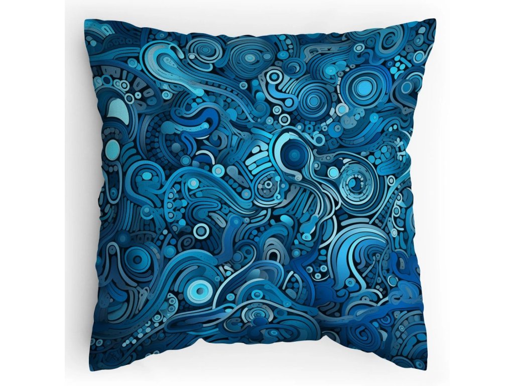 Polštářek s potiskem Modrá textura