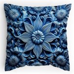 Polštářek s potiskem Modrá vintage dlaždice