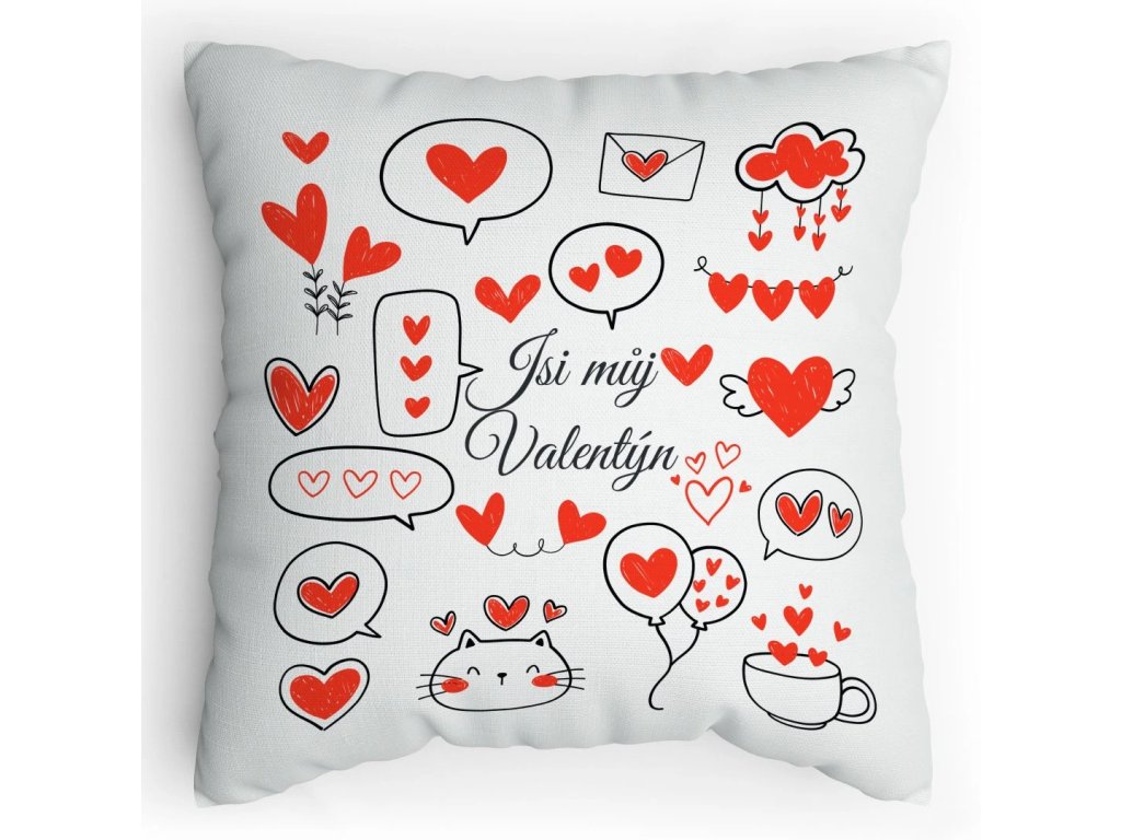 Polštářek s potiskem Můj Valentýn
