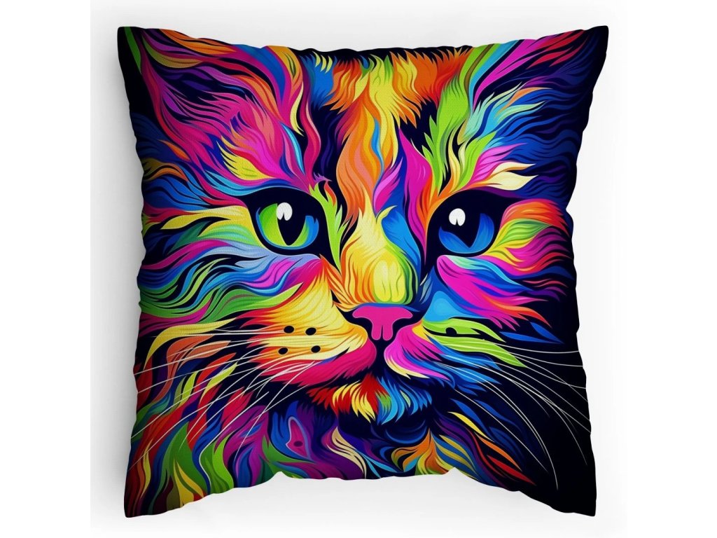 Polštářek s potiskem Mystická kočka