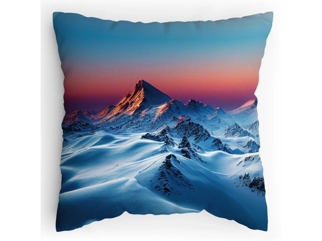 Polštářek s potiskem Nahoře na hoře