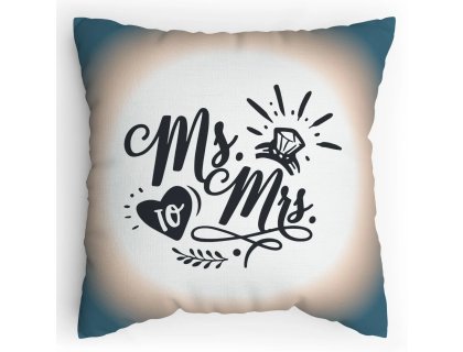 Polštářek s potiskem Pan a paní - Novomanželský