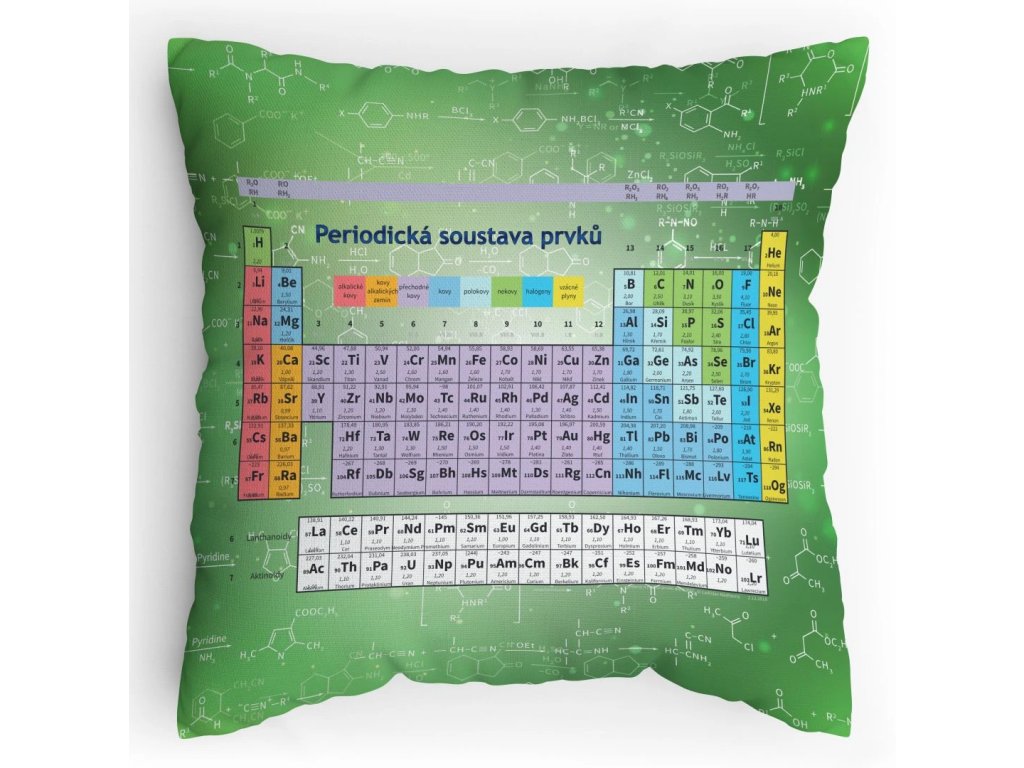 Polštářek s potiskem PERIODICKÁ TABULKA