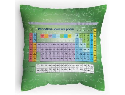 Polštářek s potiskem PERIODICKÁ TABULKA