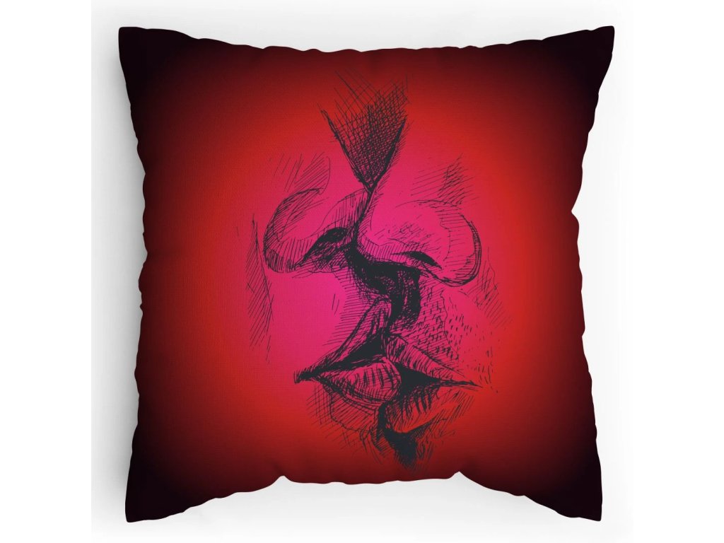 Polštářek s potiskem Polibek