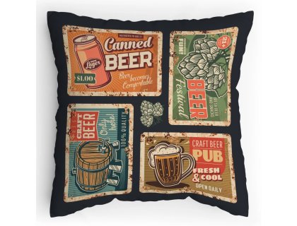 Polštářek s potiskem Retro pivní USA reklamy