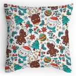 Polštářek s potiskem Snehuláci a Perníčci