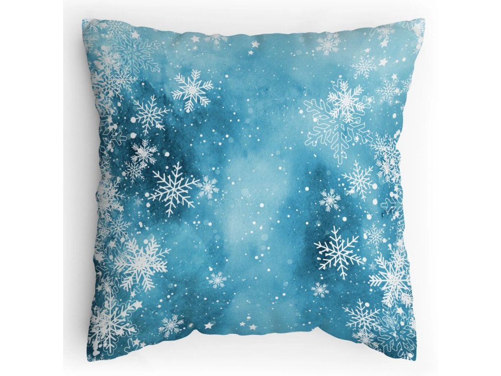 Polštářek s potiskem Sněží
