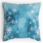 Polštářek s potiskem Sněží