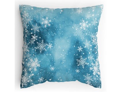 Polštářek s potiskem Sněží