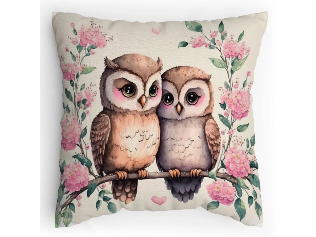 Polštářek s potiskem Sovičky Provance