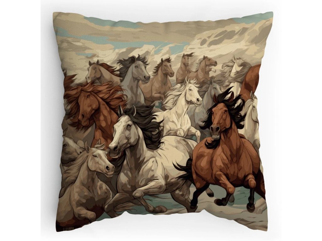 Polštářek s potiskem Splašené stádo