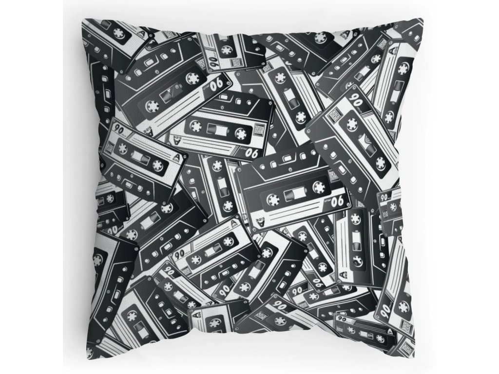 Polštářek s potiskem Stará dobrá kazeta