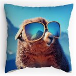 Polštářek s potiskem Sysel v brýlích