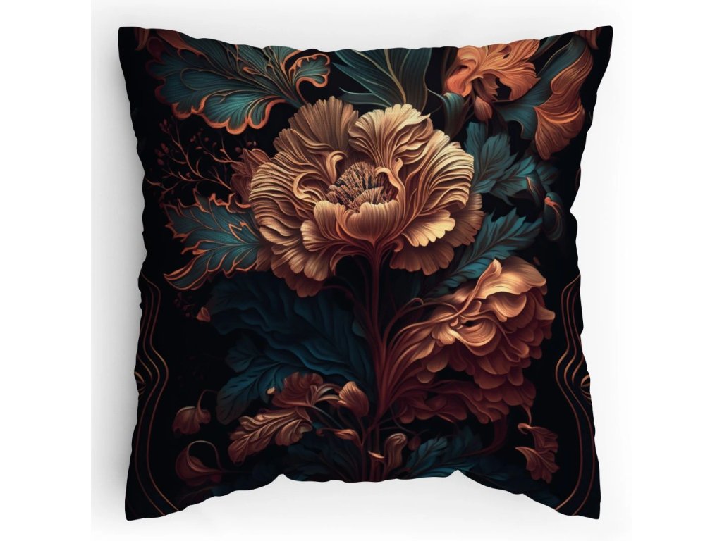 Polštářek s potiskem Tma v růžích