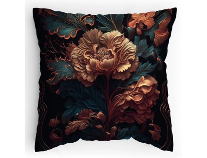 Polštářek s potiskem Tma v růžích