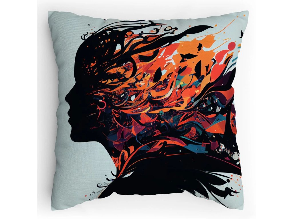 Polštářek s potiskem Tvář ve větru