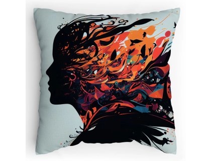 Polštářek s potiskem Tvář ve větru