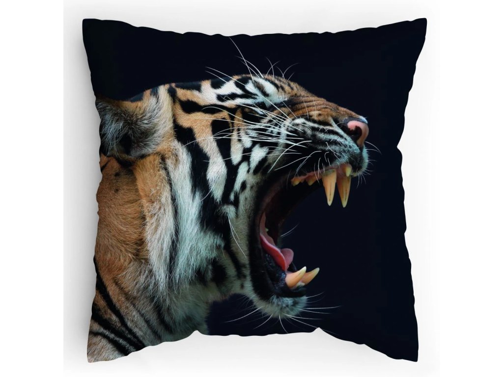 Polštářek s potiskem Tygr, jakože fakt velkej!