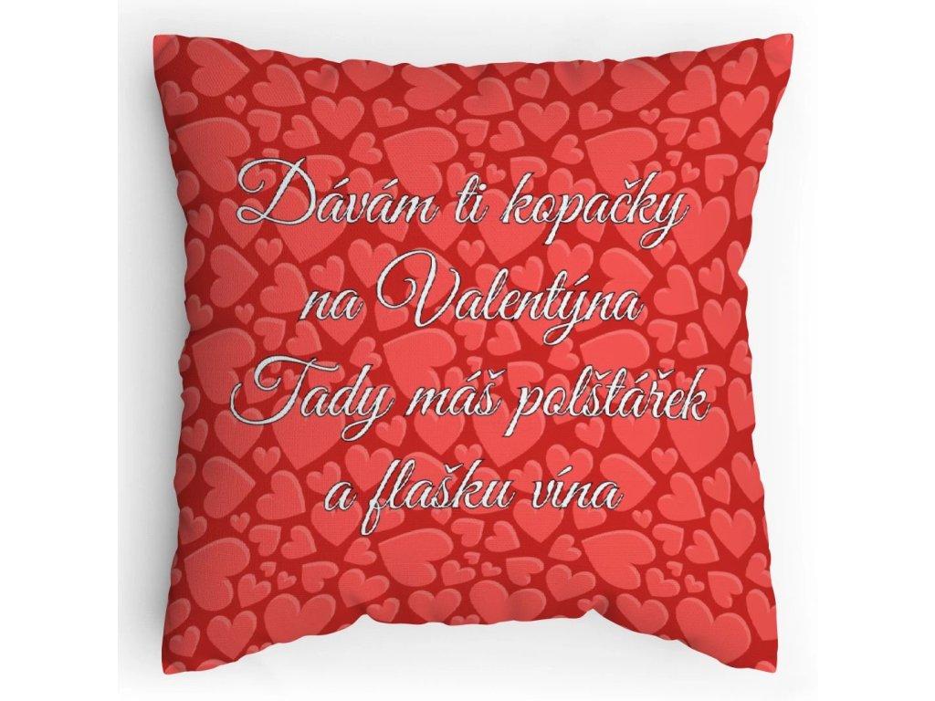 Polštářek s potiskem Valentýnský žert - Kopačky