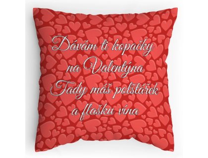 Polštářek s potiskem Valentýnský žert - Kopačky